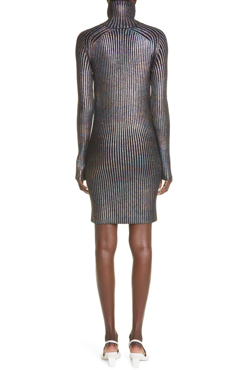 St. John Collection Foiled Rib Wool Dress, Alternate, color, 