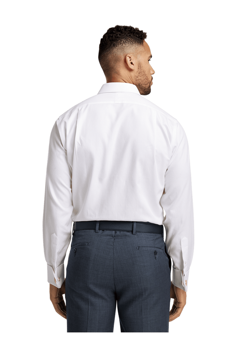 Non-iron Cotton Twill Spread Collar French Cuff Dress Shirt, Alternate, color, White