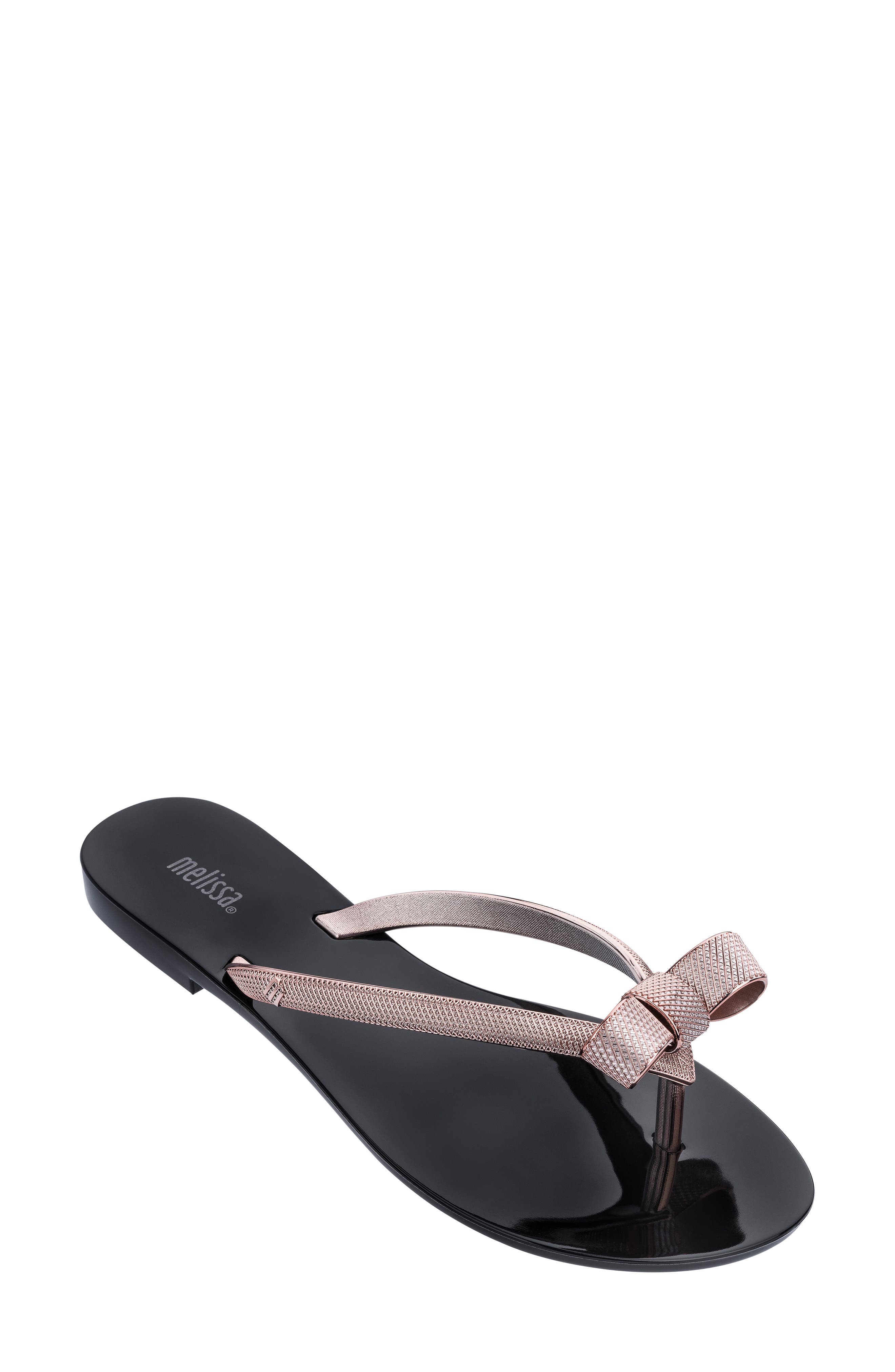 Melissa Harmonic Chrome Bow Flip Flop, Main, color, 