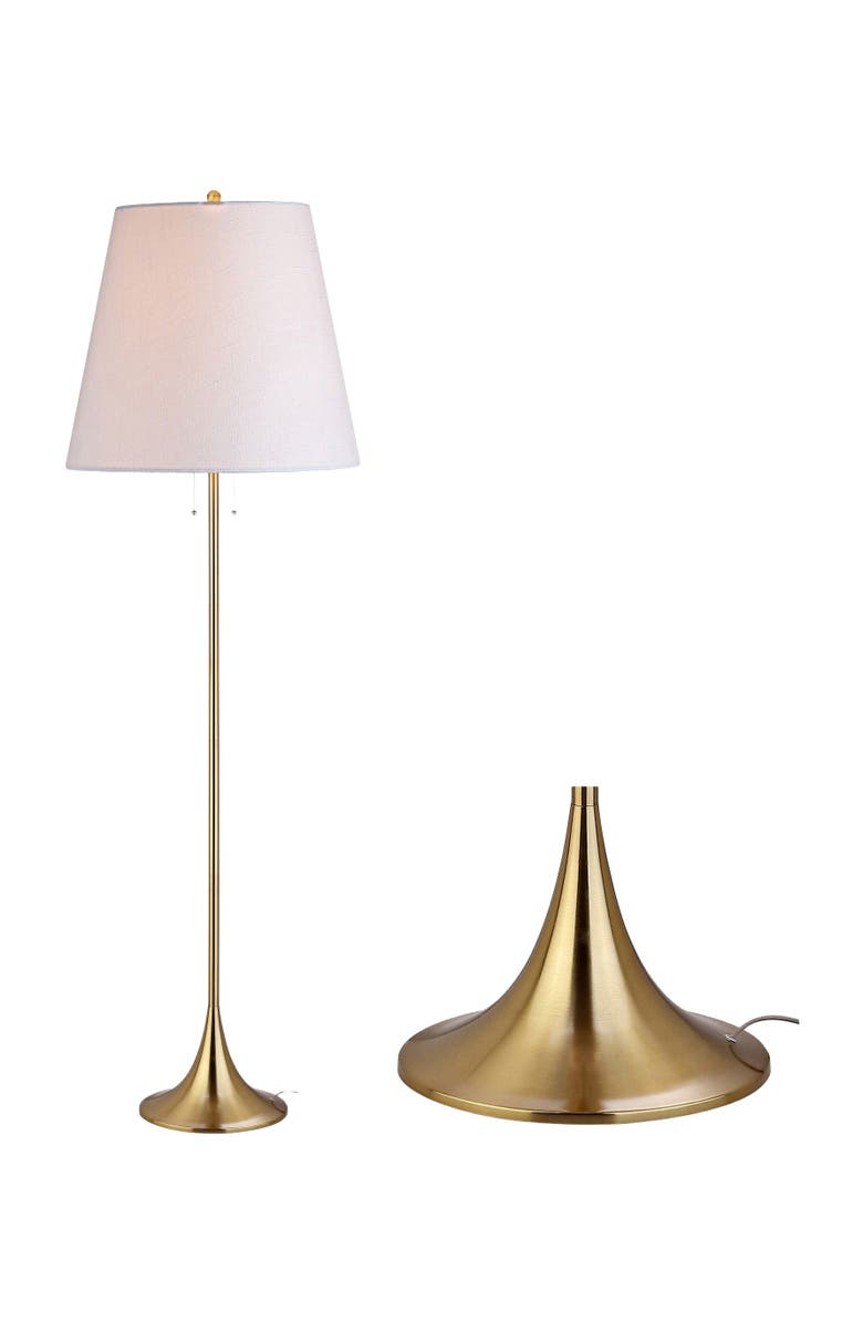 JONATHAN Y Amelia 63" Metal LED Floor Lamp, Brass, Main, color, Brass Gold