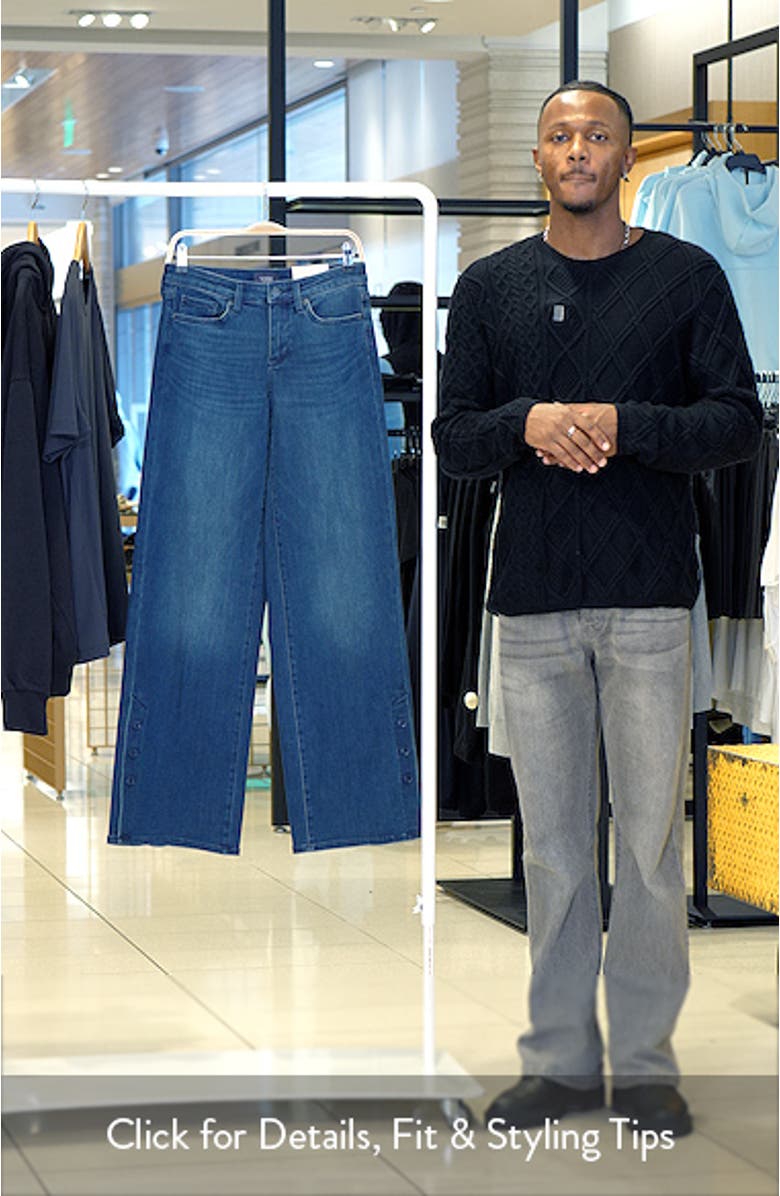 Teresa Button Hem Wide Leg Jeans, sales video thumbnail