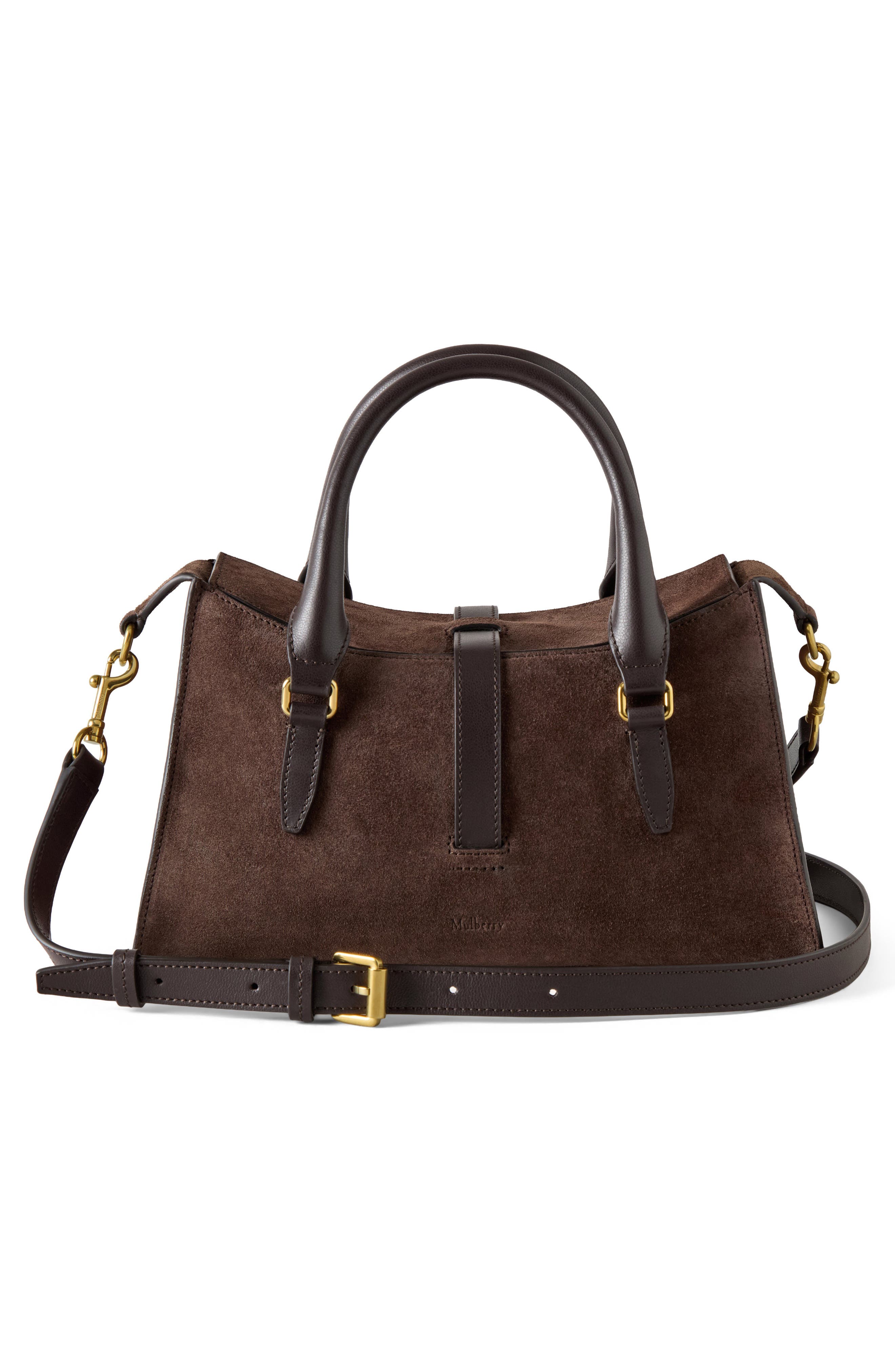 Mulberry Small Roxanne Suede Crossbody Bag, Alternate, color, Chocolate