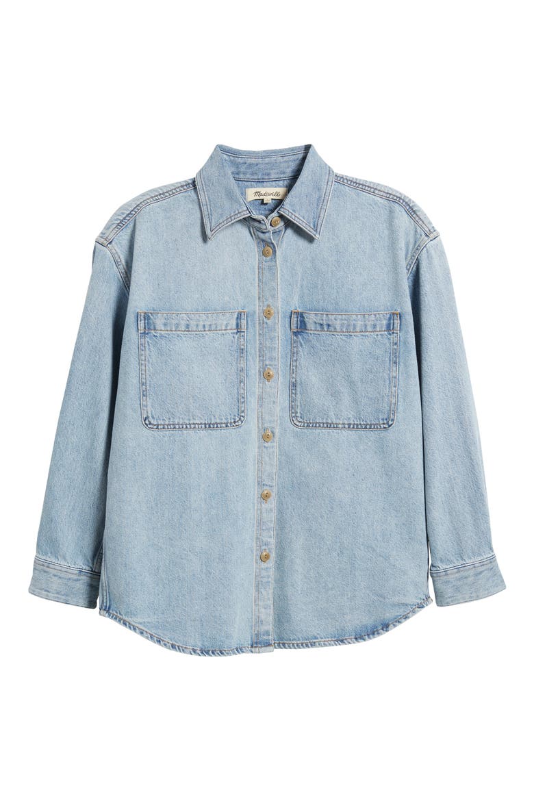 Oversize Denim Button-Up Shirt, Alternate, color, INVERMERE WASH