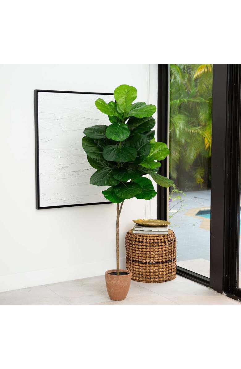 NEARLY NATURAL 6-Feet Artificial Giant Leaf Fiddle Fig Tree, Alternate, color,