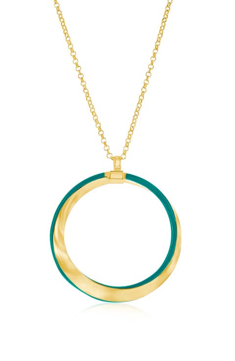 Enamel Twist Pendant Necklace