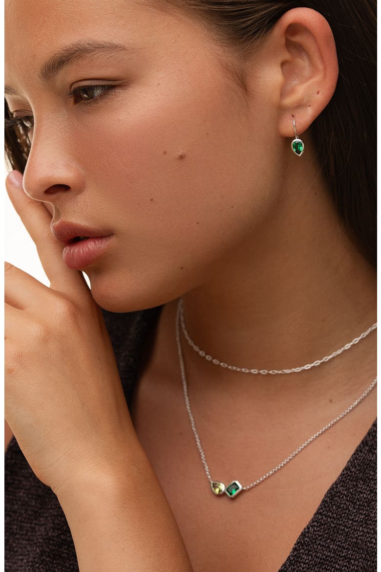 Green Garnet & Peridot Duo Tutti Frutti Necklace, Alternate, color, Sterling Silver