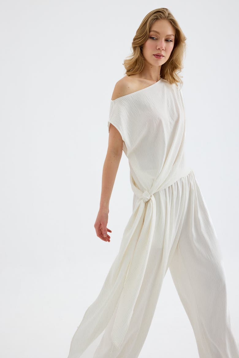 Torina Draped Viscose Top, Main, color, Ecru