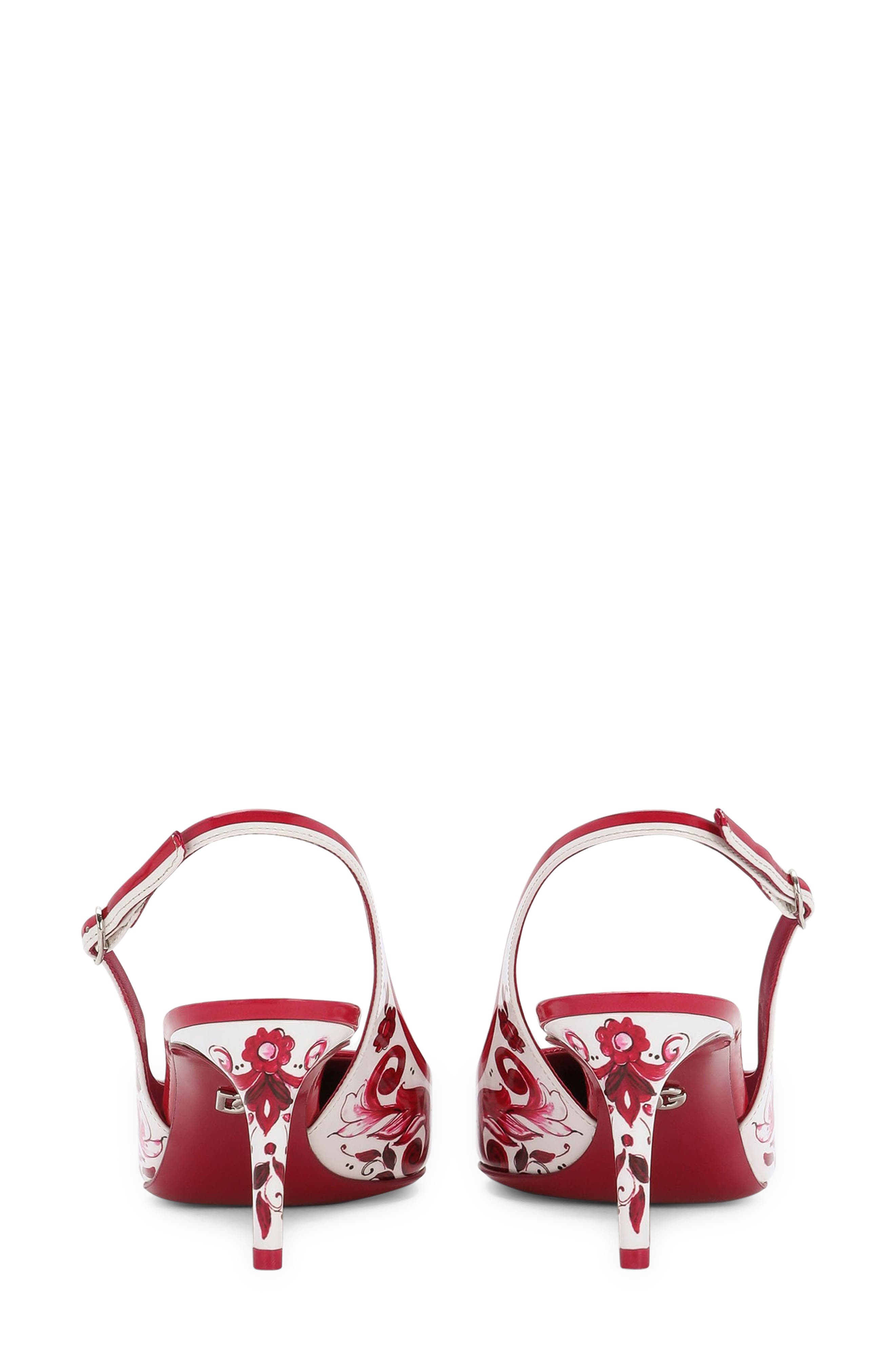 Dolce&Gabbana Lollo Majolica Print Pointed Toe Slingback Pump, Alternate, color, 