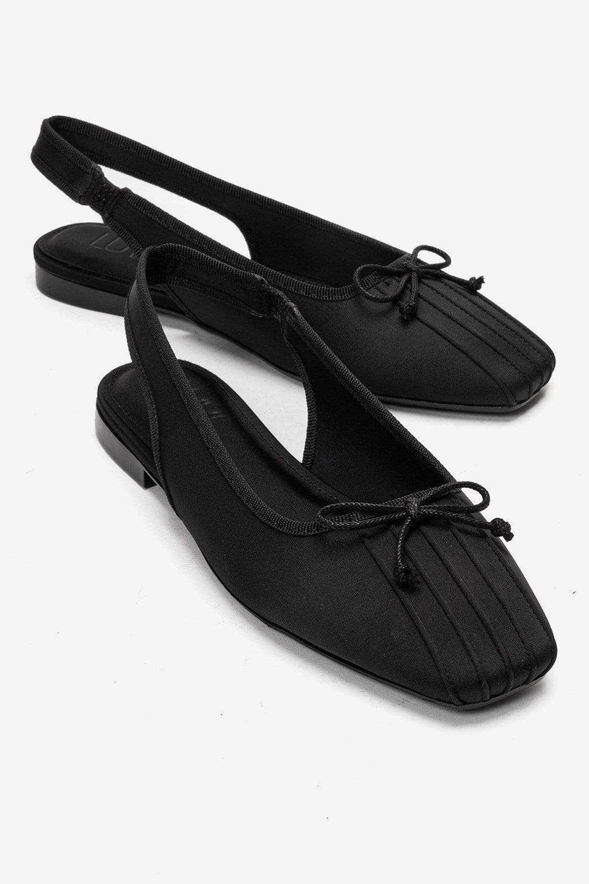 Prologue Shoes Zelvia Bow Slingback Ballet Flat, Main, color, Black