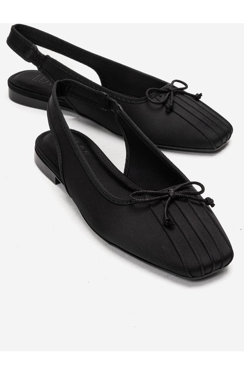 Prologue Shoes Zelvia Bow Slingback Ballet Flat, Main, color, Black
