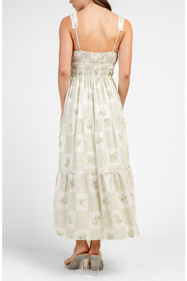 Chech Floral Cotton Blend Midi Dress, Alternate, color, SAGE