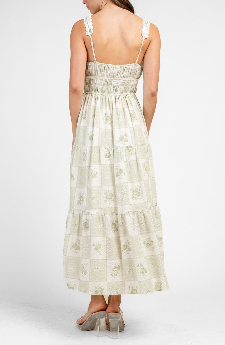 Beivy Chech Floral Cotton Blend Midi Dress, Alternate, color, Sage