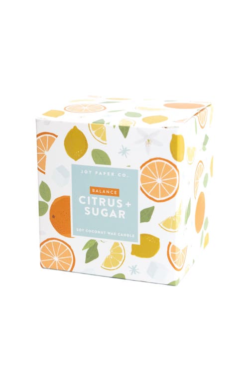 Joy Paper Co. Balance Citrus Sugar Soy Coconut Candle In White Glass