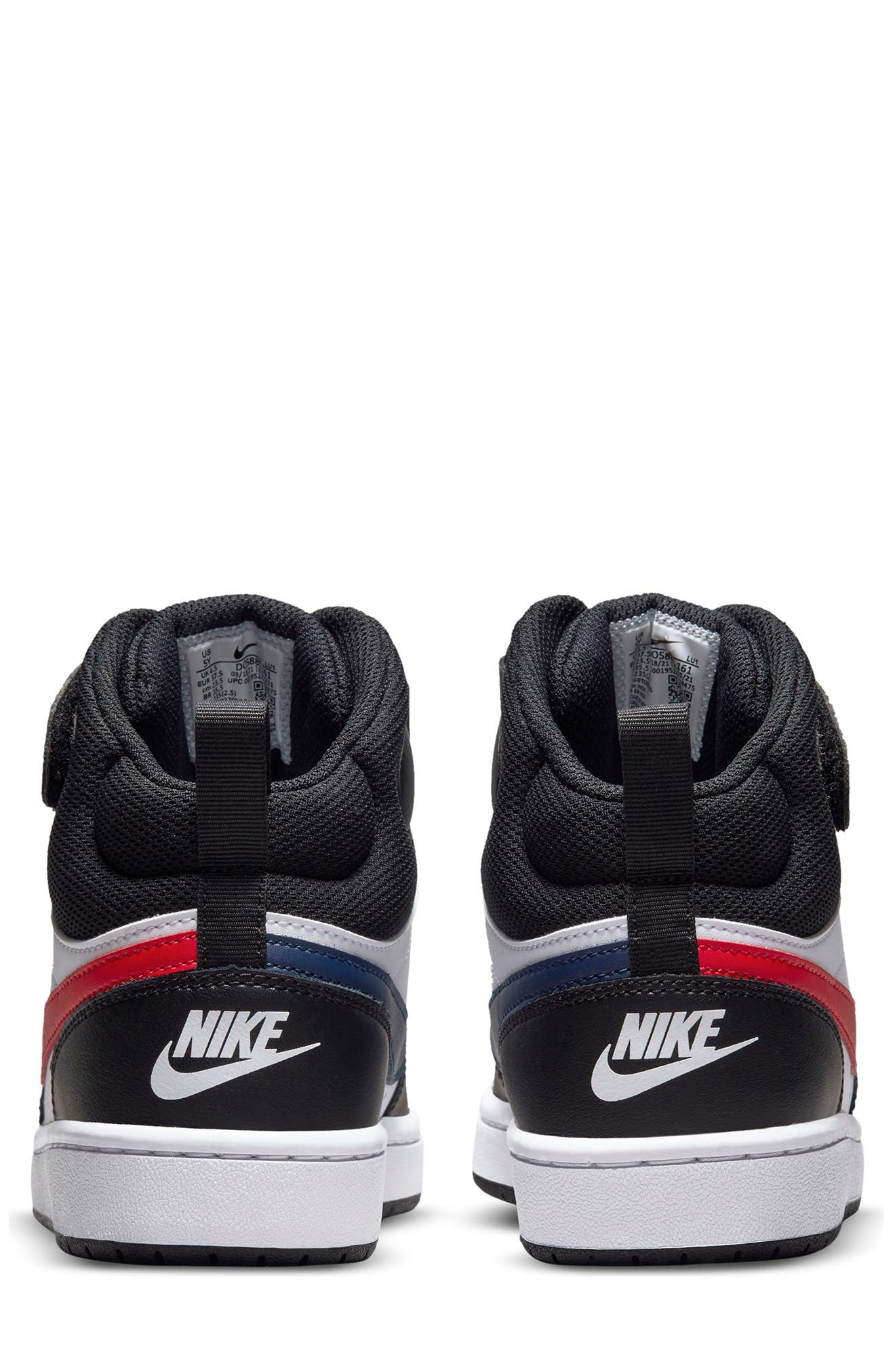 Nike Court Borough High Top Leather Sneaker, Alternate, color, White/ University Red