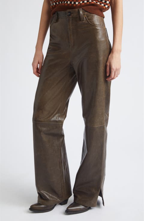 Melany Straight Leg Leather Pants