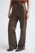 Golden Goose Melany Straight Leg Leather Pants