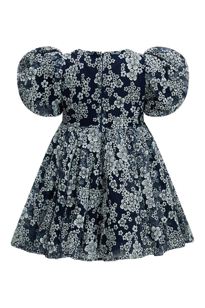 Kids' Roisin Floral Puff Sleeve Party Dress, Alternate, color, NAVY FLORAL