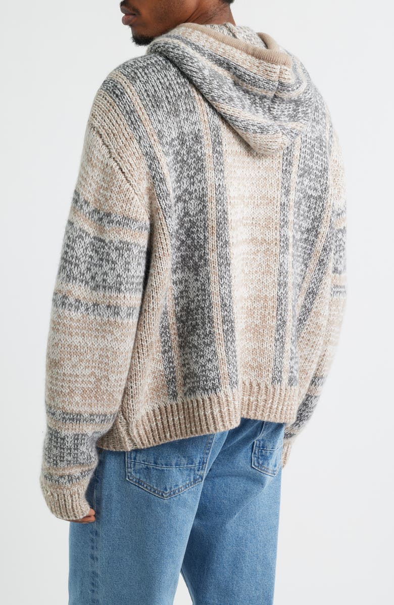 Obey Baja Zip Hooded Cardigan, Alternate, color, Natural Mu