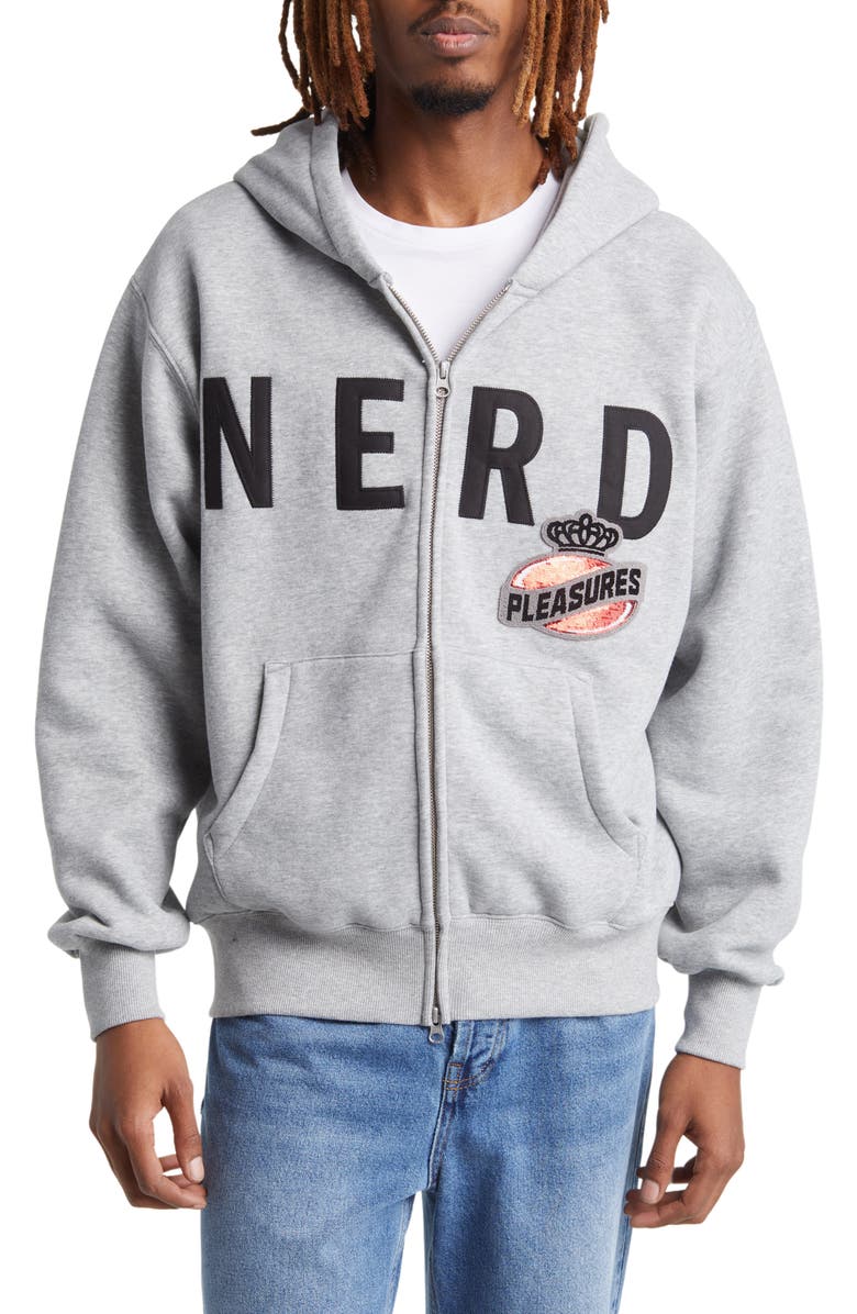 PLEASURES Nerd Appliqué Zip Hoodie, Alternate, color, 