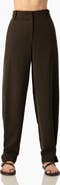 IVONNE Tapered Cuff Utility Relaxed Pants with High-Waist and Ankle Straps