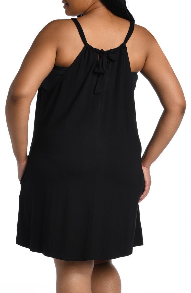 La Blanca Halter Neck Cover-Up Dress, Alternate, color, Black