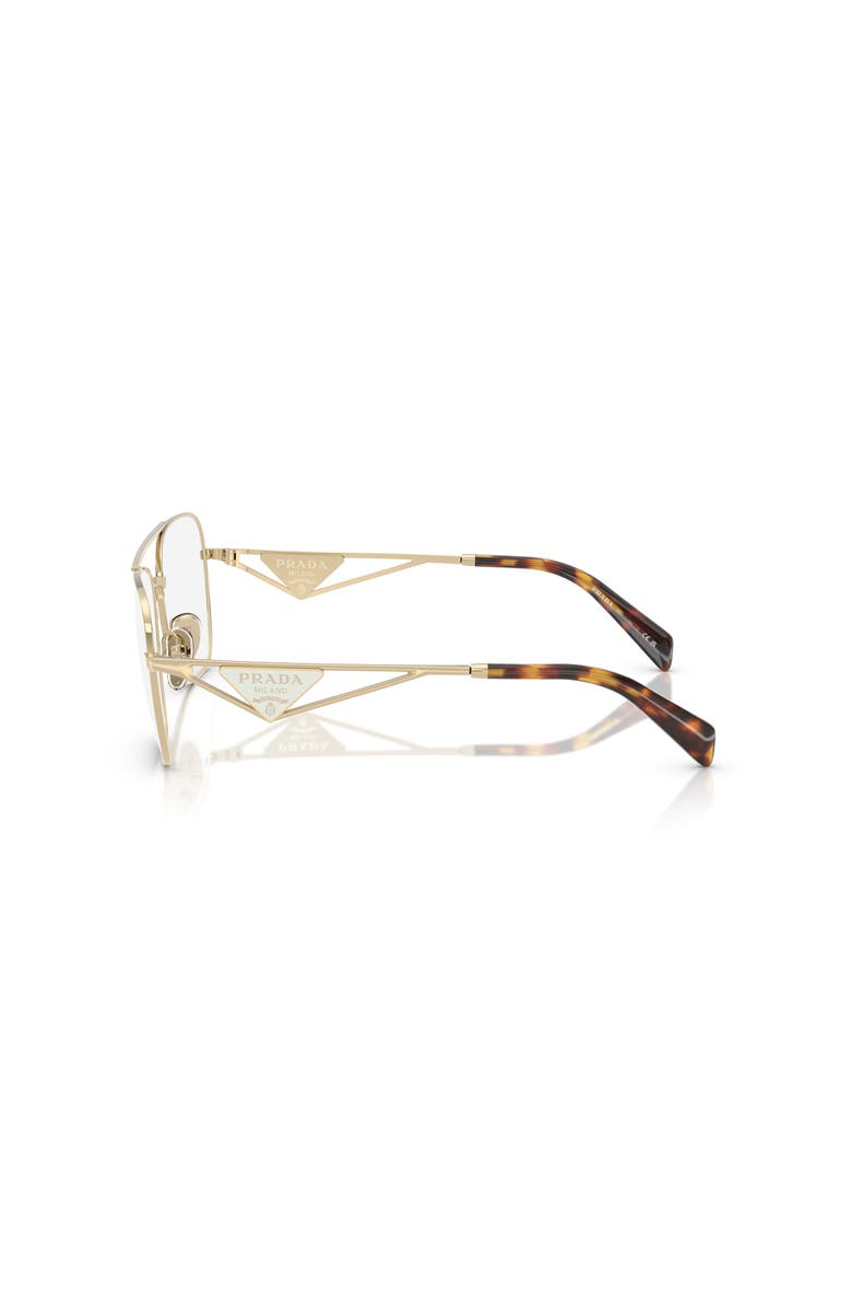 Prada 57mm Pilot optical glasses, Alternate, color, Gold