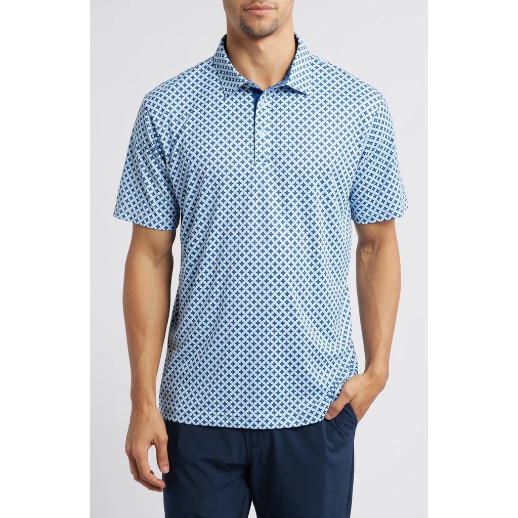 Swannies Rae Medallion Print Golf Polo In Sky