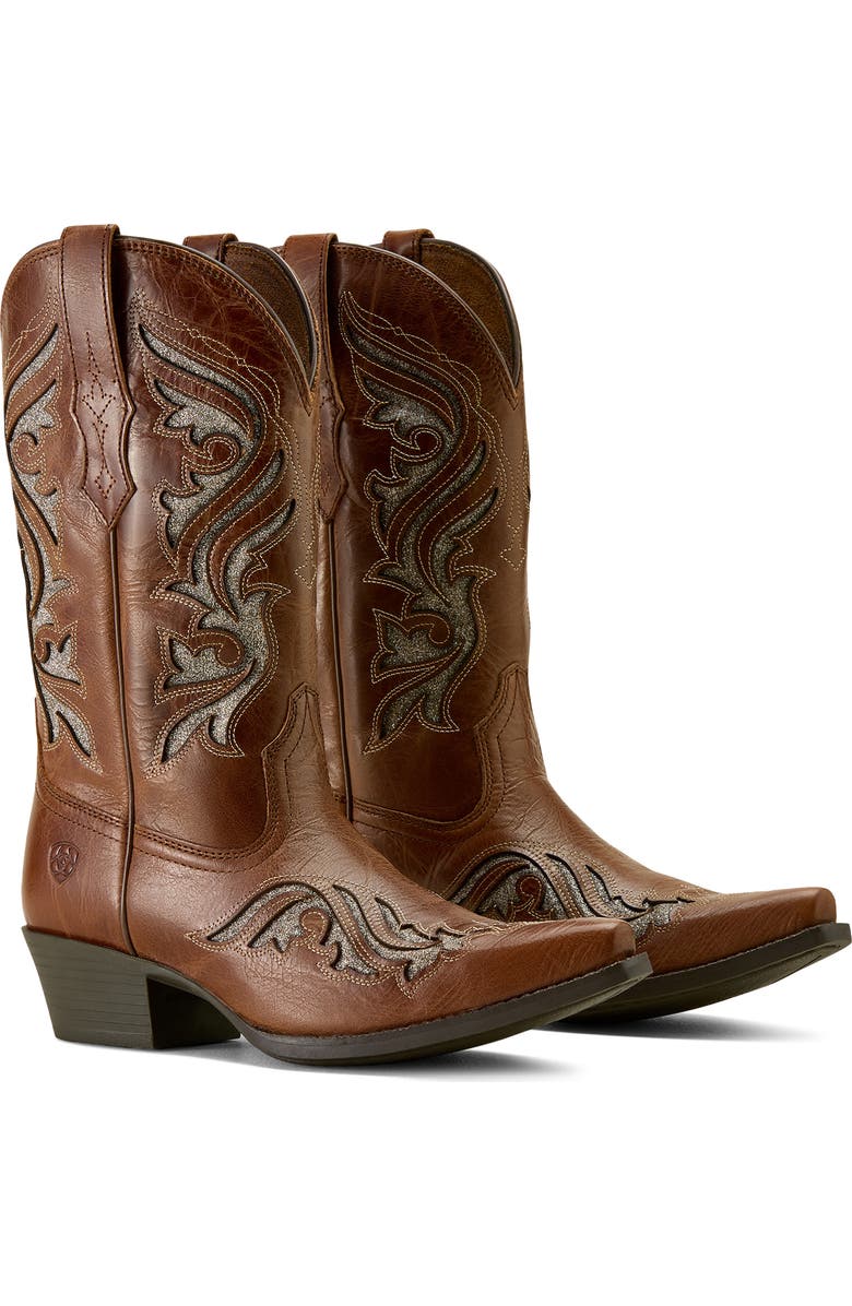 Ariat Heritage Bliss X Toe Western Boot, Alternate, color, Dark Tan