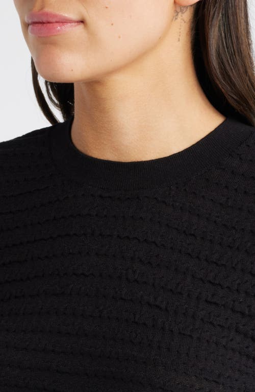 Frame Smocked Silk Blend Sweater In Black