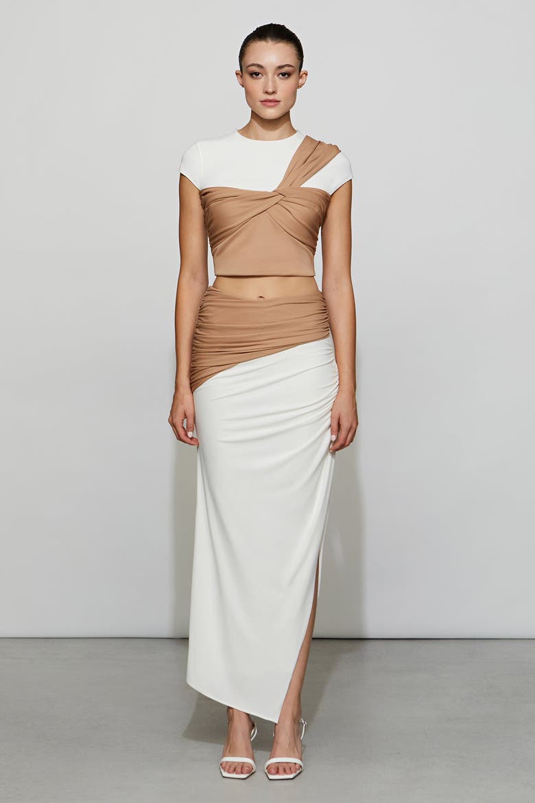Grayson Skirt, Main, color, Camel/Ivory