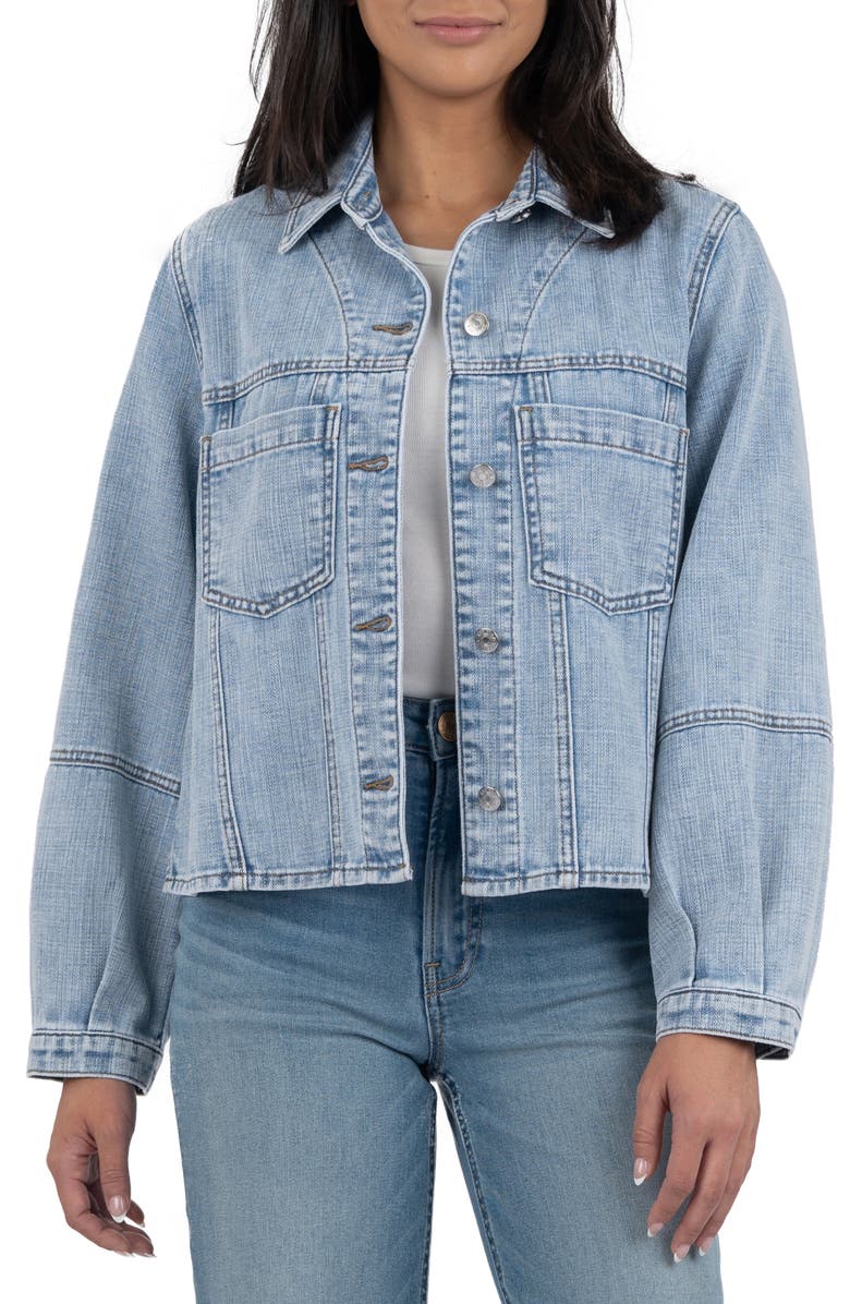 KUT from the Kloth Bailey Stretch Denim Jacket, Main, color, Light Wash