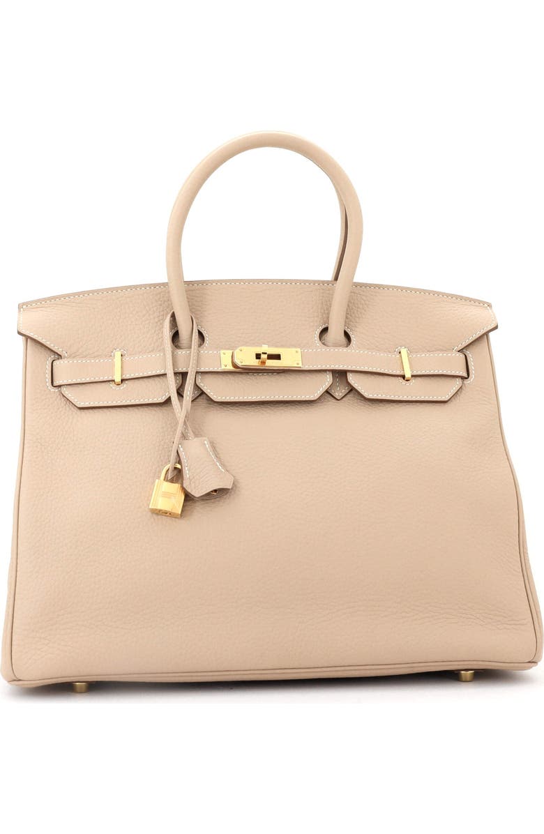 Pre-Owned Hermes Birkin Handbag Light Clemence with Gold Hardware 35, Alternate, color, Argile