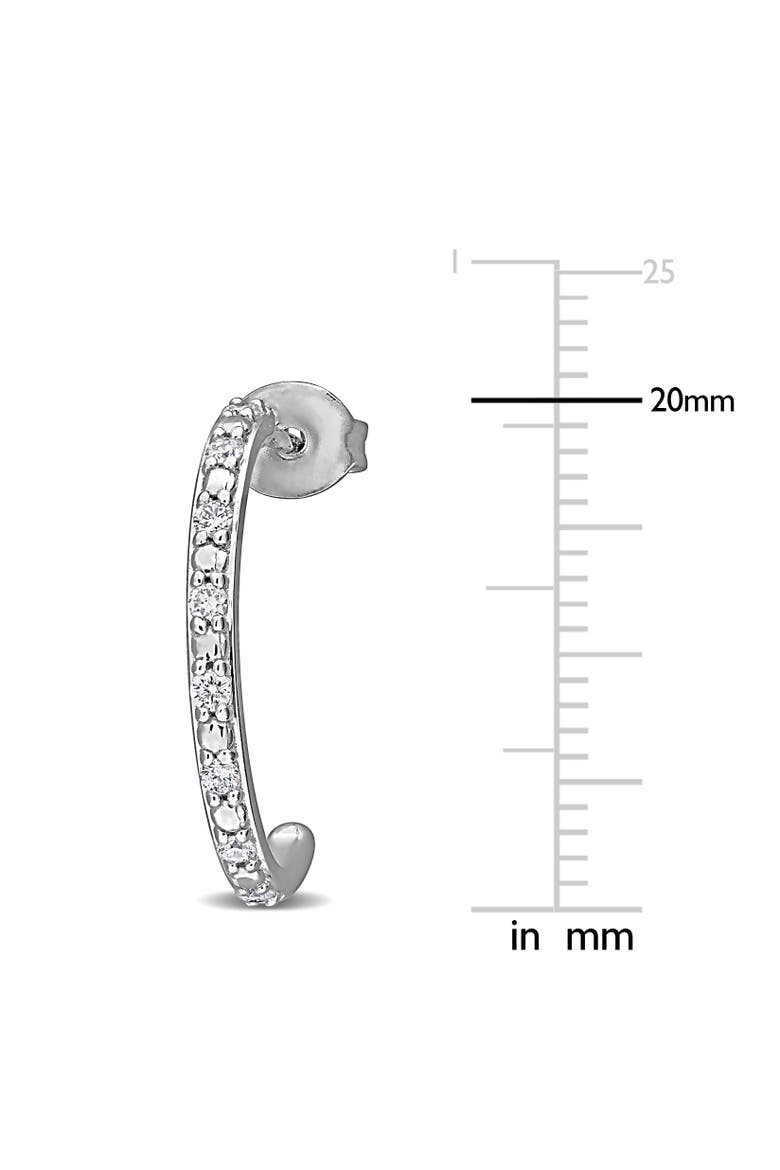 Lab-Grown Diamond C Hoop Earrings Sterling Silver, Alternate, color, Sterling Silver
