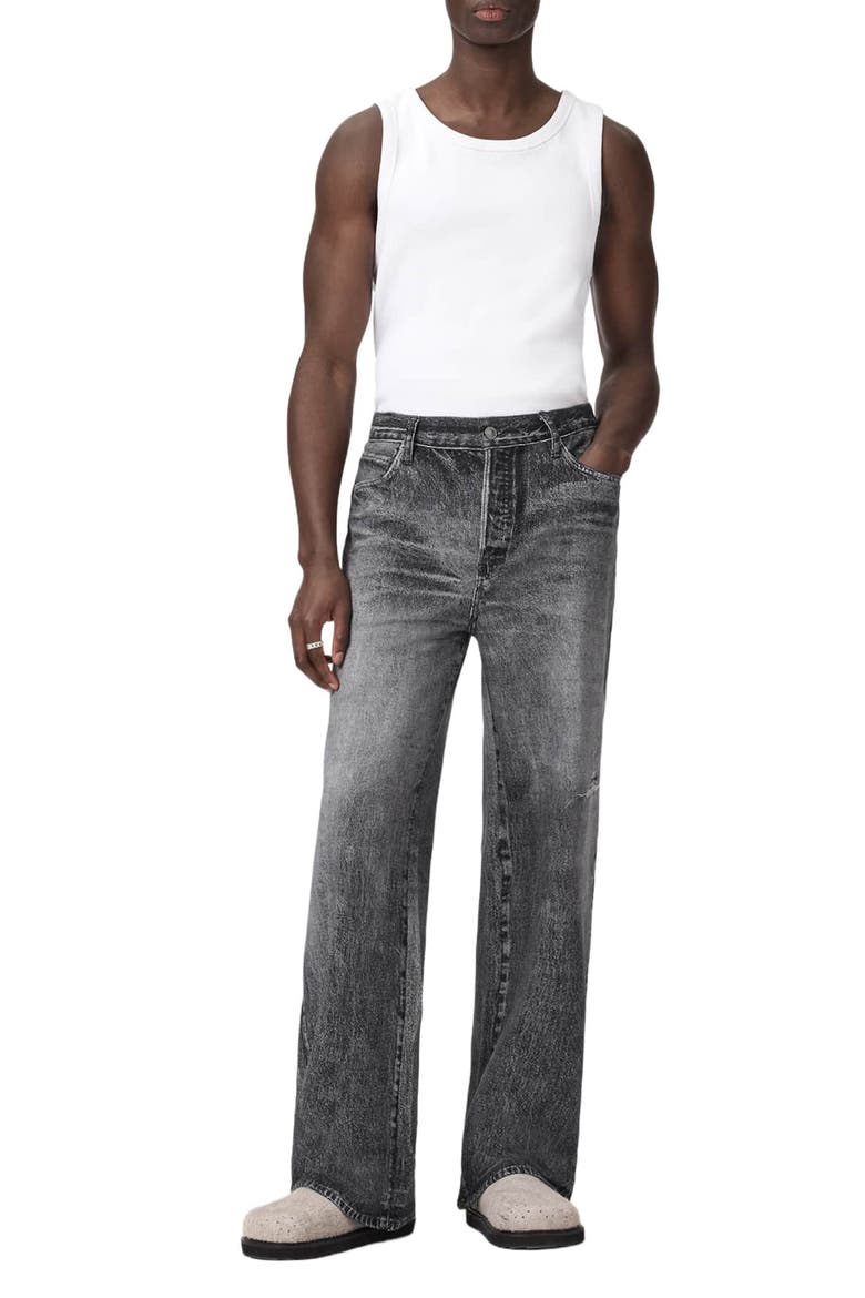 Lenny Illusion of Denim Wide Leg Trousers, Alternate, color, ILLUSION BLACK
