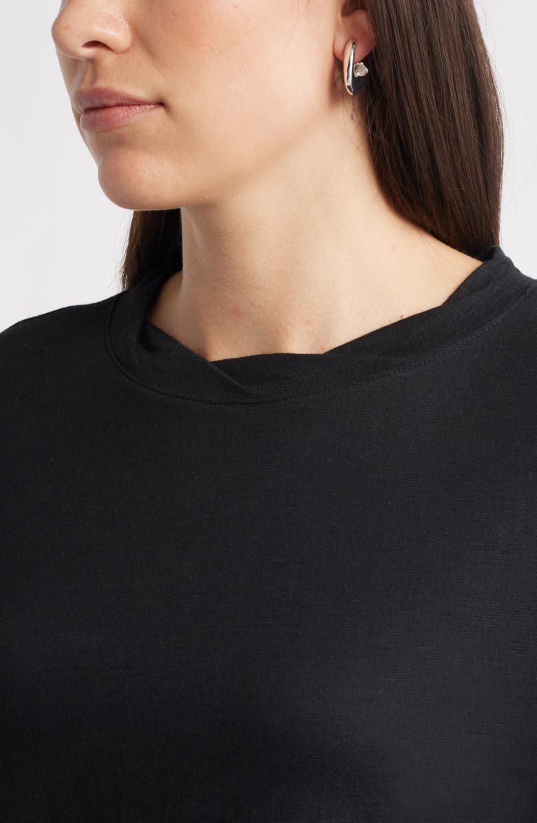 Caslon<sup>®</sup> Twist Crewneck Long Sleeve T-Shirt, Alternate, color, Black