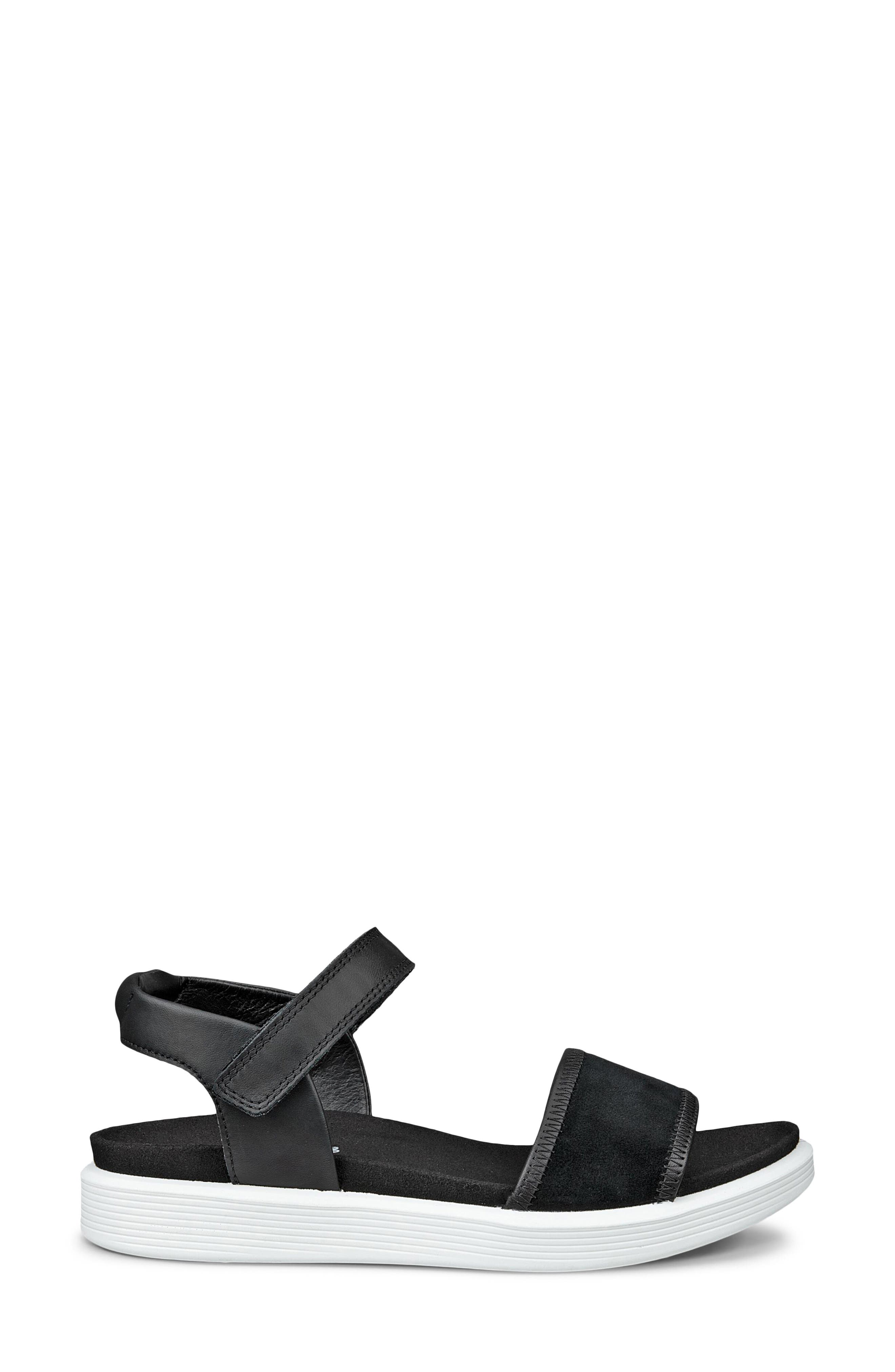 ECCO Soft Two Strap Sandal, Alternate, color, Black/ Black