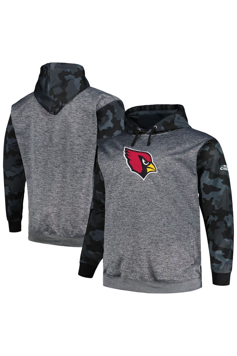 Men's Fanatics Branded Heather Charcoal Arizona Cardinals Big & Tall Camo Pullover Hoodie, Main, color, Heather Charcoal