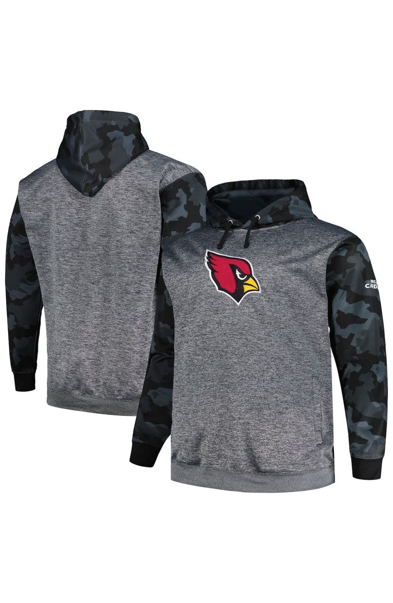 FANATICS Men's Fanatics Branded Heather Charcoal Arizona Cardinals Big & Tall Camo Pullover Hoodie, Main, color, 