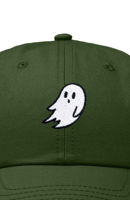 Dalix Ghost Embroidered Low Crown Cap In Olive