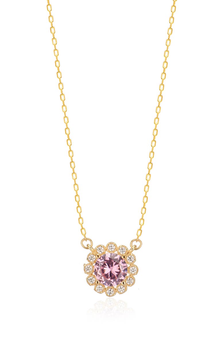 GABI RIELLE Blossom CZ Pendant Necklace, Main, color, 