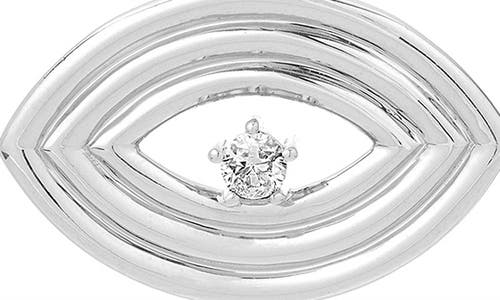 Adina Reyter 18k White Gold Diamond Groovy Evil Eye Pendant In Metallic