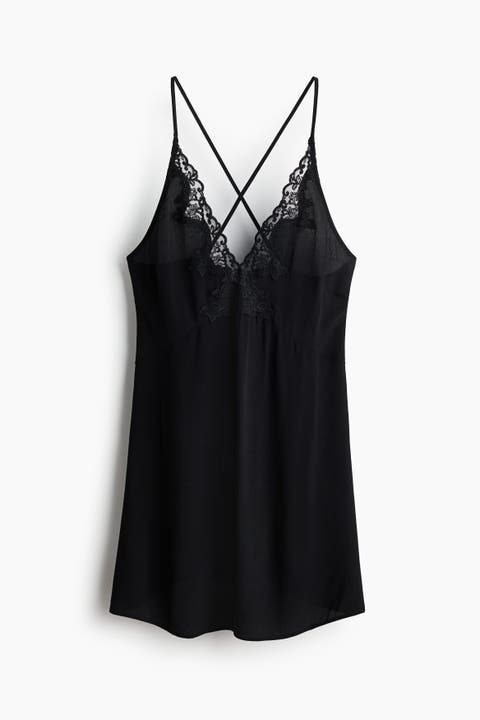 Lace-trimmed Viscose Nightslip