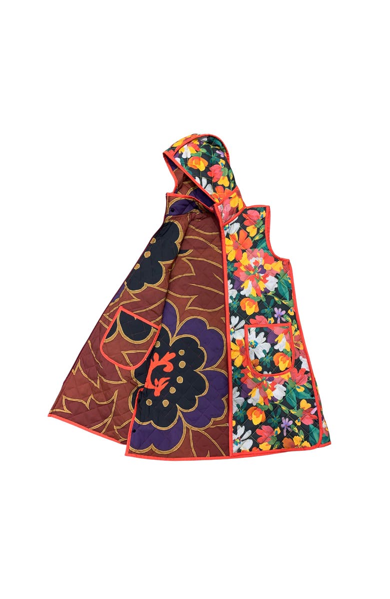 Florencia Davalos Juani Vest, Alternate, color, Green Garden / Brown Floral