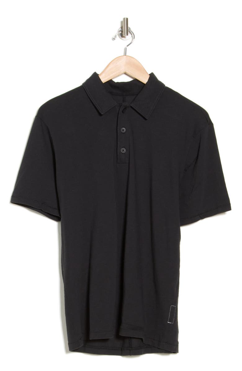rag & bone Classic Cotton Slub Jersey Polo, Alternate, color, Black