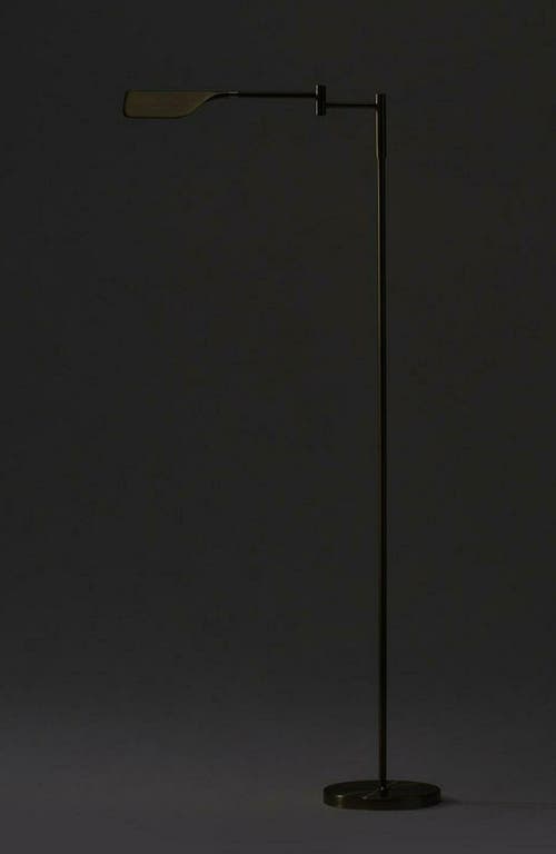 Brightech Leaf 53" Industrial Led Task Floor Lamp With Metal Empire Shade, 3-way Dimming In Gold