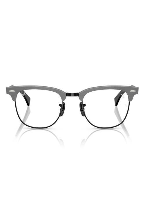 Ray Ban Ray-ban X Scuderia Ferrari 51mm Square Optical Glasses In Black Grey