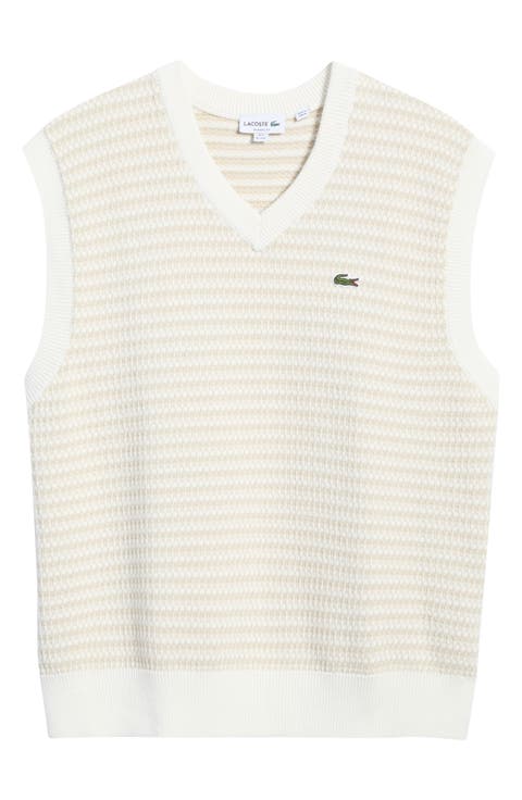 V-Neck Textured Stripe Sweater Vest