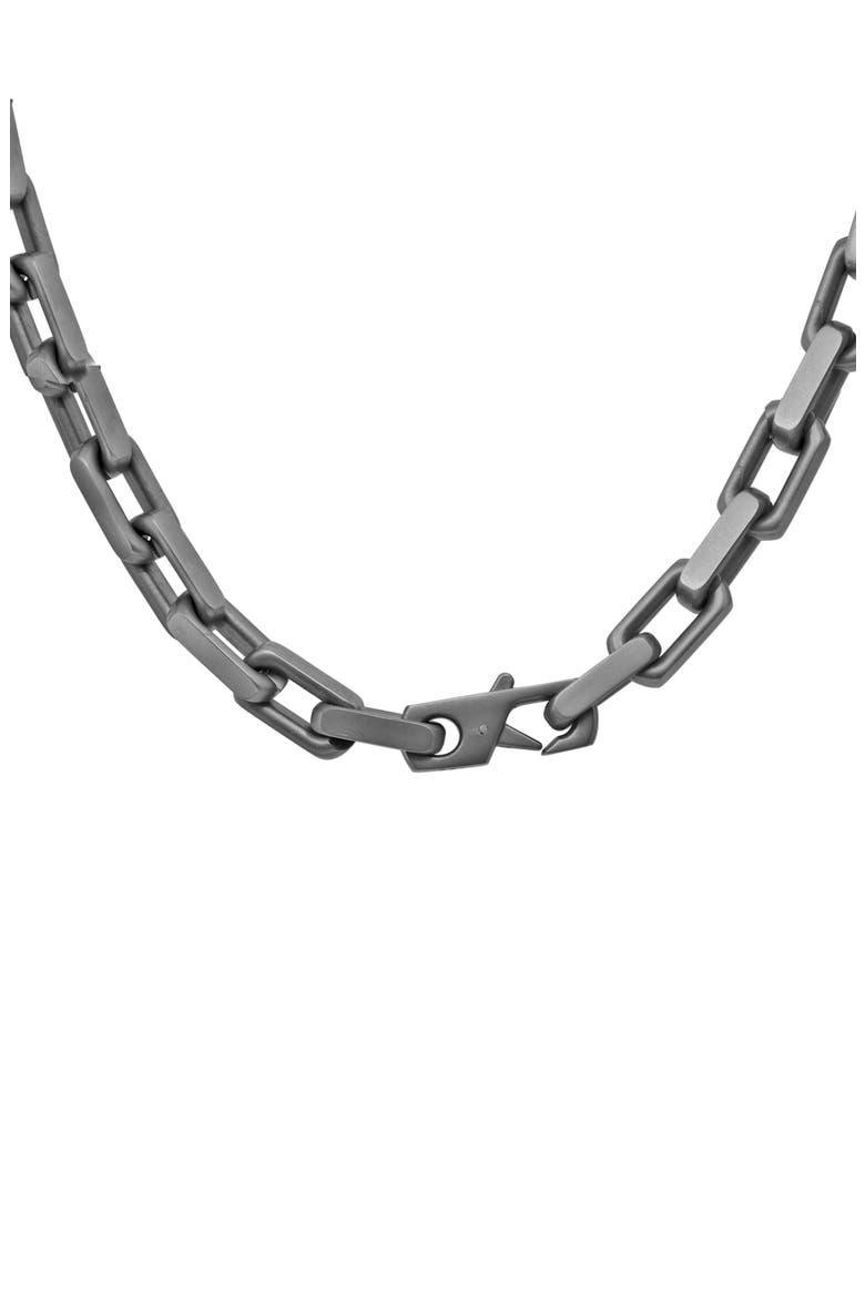 Mixed Metal Diamond Accent Link Chain Necklace, Alternate, color, SILVER