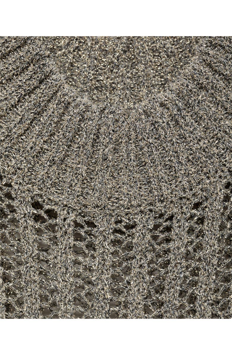 MANGO Metallic Open Stitch Sweater Vest, Alternate, color, 