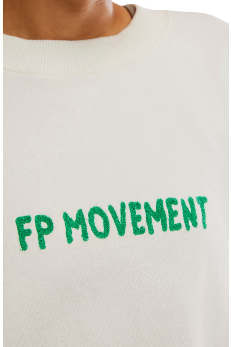FP Movement All Star Embroidered Logo Cotton Blend Sweatshirt, Alternate, color, WHITE COMBO